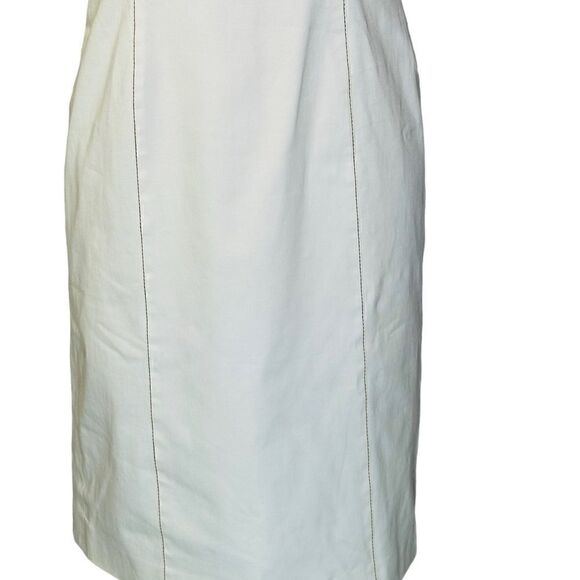 Agnona Cream Contrast Stitch Sleeveless Sheath Dress| Size 6 - Picture 5 of 12